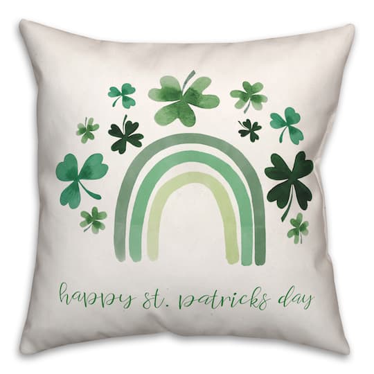 St. Patrick&#x27;s Day Rainbow 18&#x22; x 18&#x22; Indoor / Outdoor Pillow